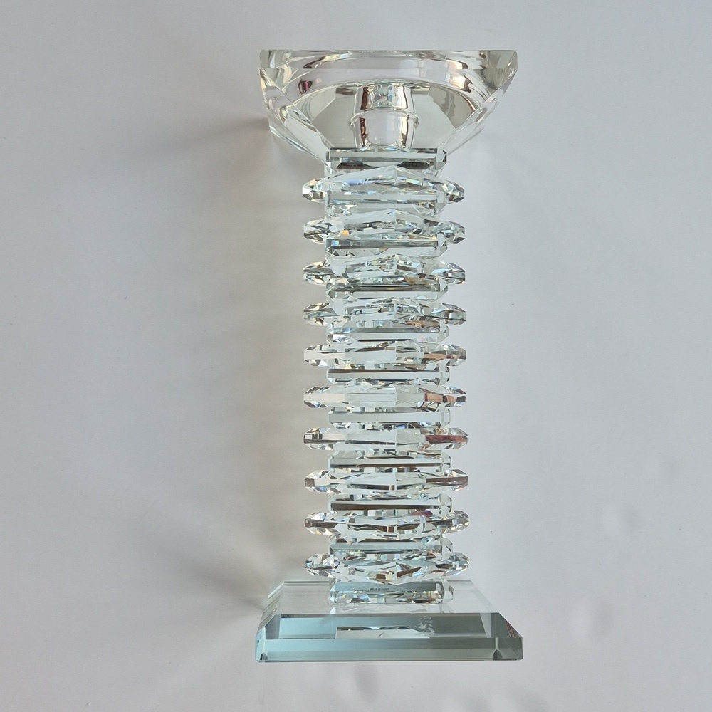 Crystal Eye Votive Candle Holder – Clear Geometric Prism Luxury Decor - Picture 10 of 17